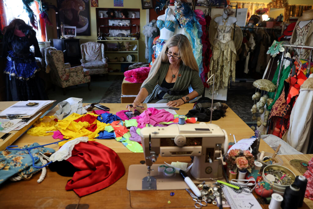 Custom Costumes owner Heidi Rose works at her shop in Petaluma, Calif. on Thursday, September 22, 2022. (Beth Schlanker/The Press Democrat)